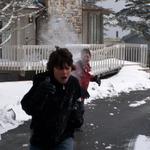 Josh Running From Dustin....Snowball Fighting Time.