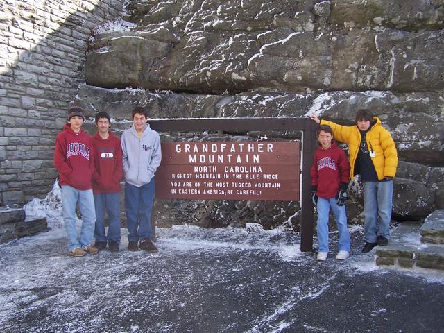 Austin, Michael, Daniel, Dustin & Josh At Grandfather Mountain, Take A Look At The SNOW!