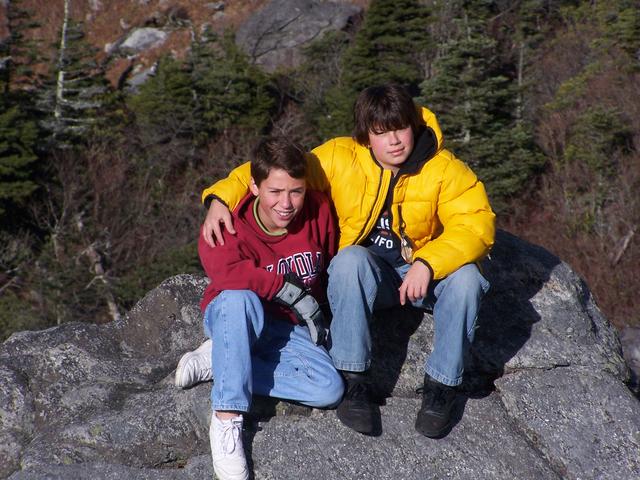 Great Picture Of Dustin & Josh Before Going Back Over Swinging Bridge.