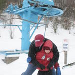 Britton & Dad Practicing Just Before Going On The Lift.