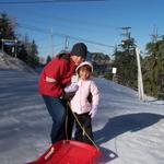 Austin & Zoee' Getting Ready For Zoee's First Sled Run At Beech Mountain.