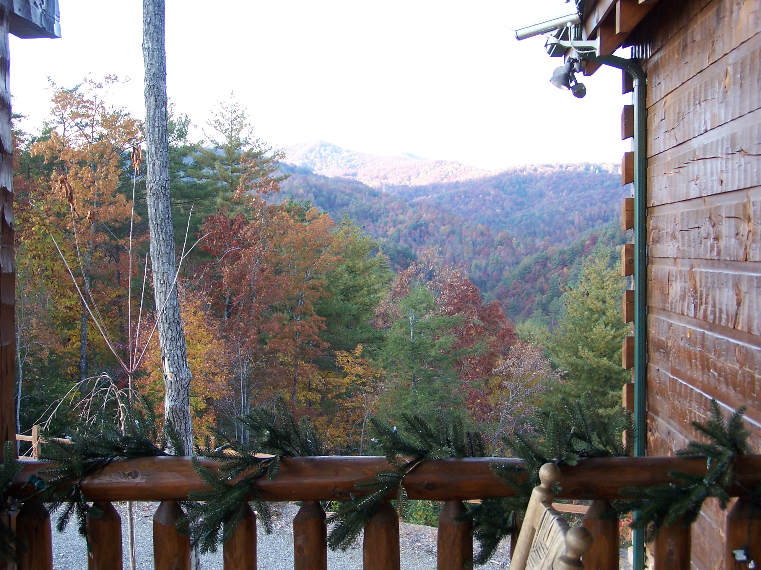 Taken Off Front Deck Toward Firetower. Check Out The Garland I Put Up That Weekend.