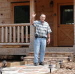 My Dad In Front Of Cabin