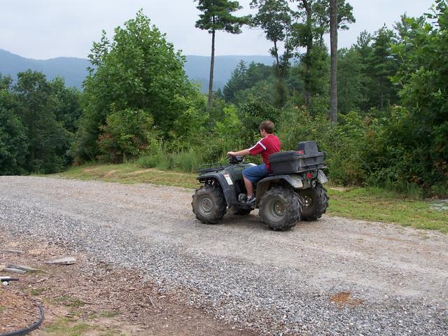 Devin Driving The Four Wheeler