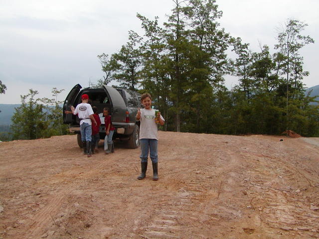 Austin, Brandan, Dustin, Ian and Josh On Camping Trip Before Cabin Was Built