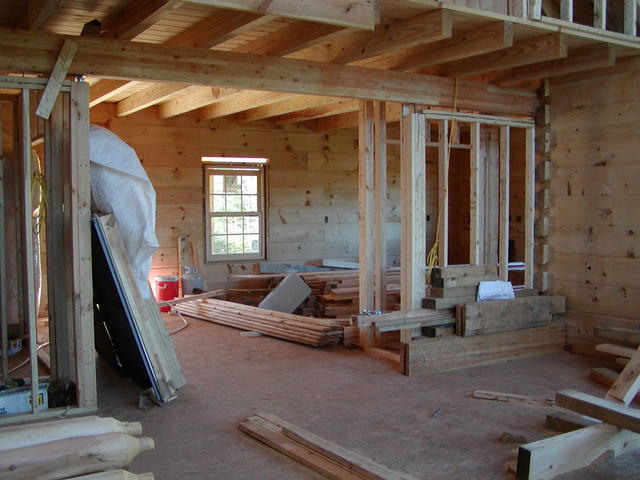 Framing In Kitchen Area And Living Room