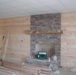 Fireplace In Basement After Dropped Ceiling Was Put In.