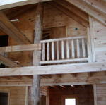 Installed Log Posts To Give The Cabin Even More Of That Cabin Look. Also Installing The Railing.