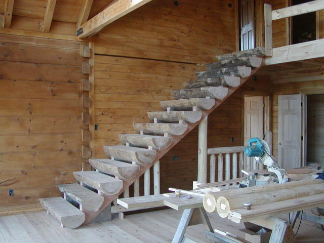 Log Steps Installed By Bobby The Master Carpenter.