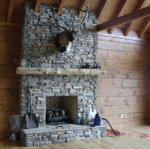 Thats Wilber Our Caribou Above The Fireplace.