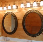 Mirors In Master Bathroom. These And ALL Lighting Were Provided By Blue Heron Interiors, Located In Myrtle Beach.