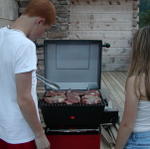 Bran And Kristen Cooking Steaks