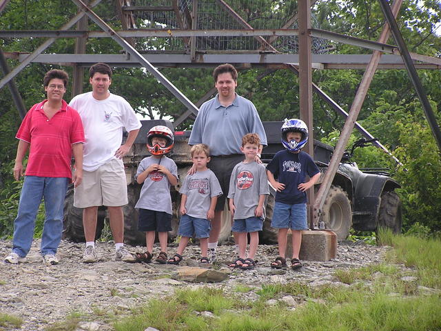 Chip, Scott, Britton, Blake, Tracey, Grayson and Caleb At The Bottom Of Dugger Fire Tower.