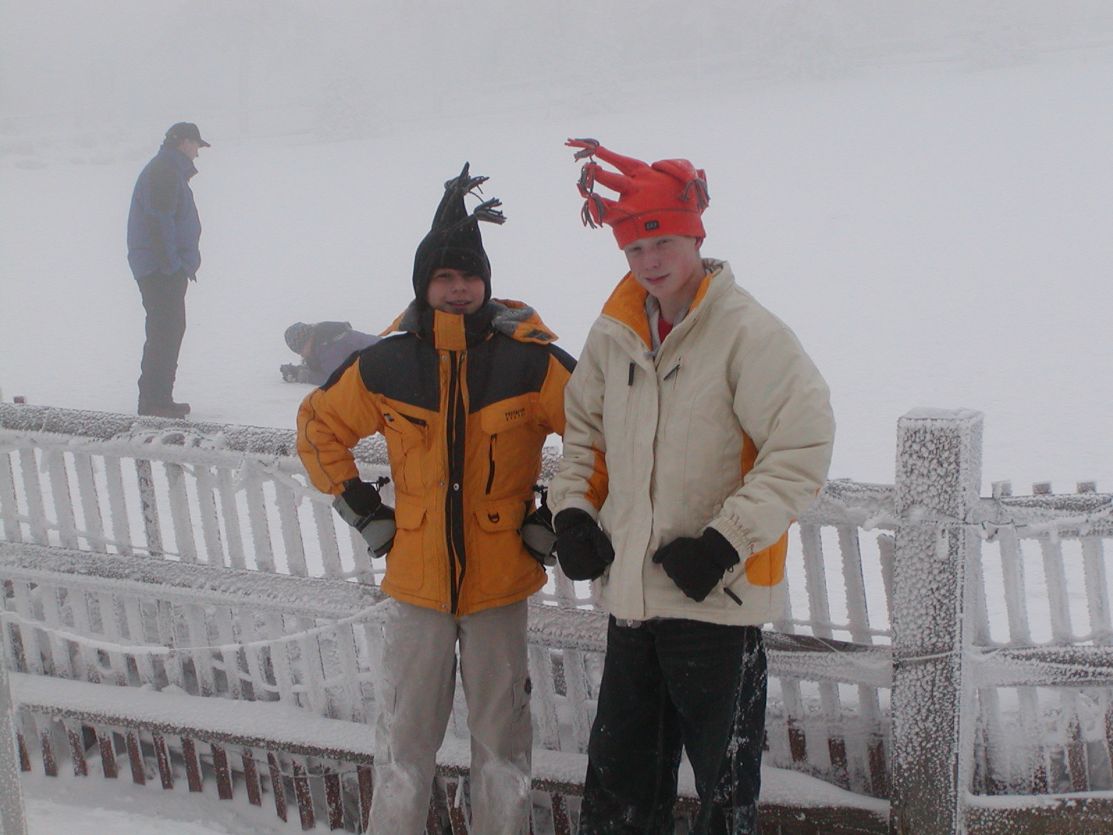 Ian and Brandan at Beech Mountain Sleding Area on December 6, 2003.