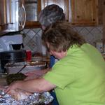 Nana and Ms.Benford Cooking Thankgiving Dinner
