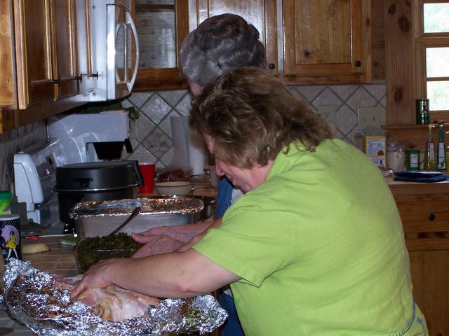 Nana and Ms.Benford Cooking Thankgiving Dinner