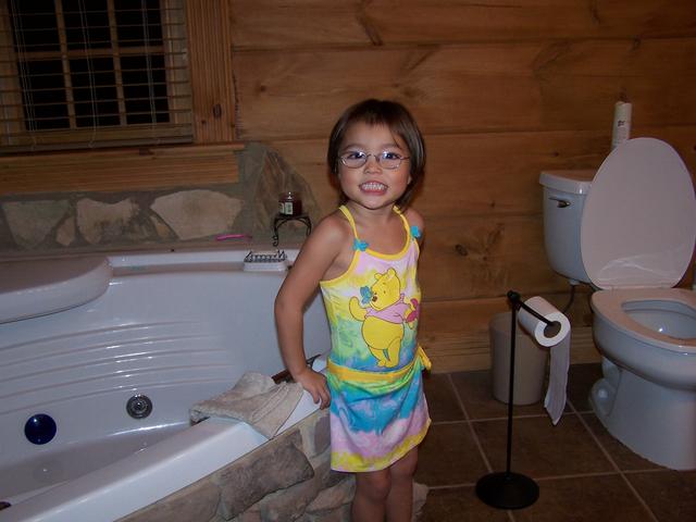 Zoee' Getting Ready To Get In The Hot Tub...Buurrr, Its 33Degrees Outside.