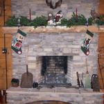 Fire Place With Garland And Stockings