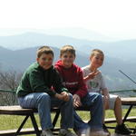 Austin, Devin and Dustin at Picnic Area on Grandfather Mountain